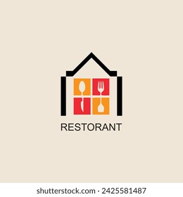 Dining room logo with unique concept premium vector