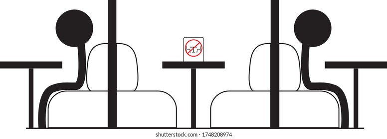 Dining Room Is Operating At Limited Capacity Sign Illustrated Concept For Social Distancing In Restaurants And Cafes.