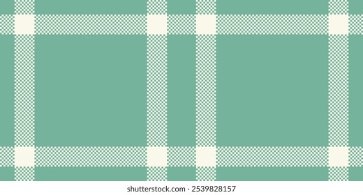 Dining room seamless pattern check, premium background fabric texture. French vector plaid textile tartan in mint and old lace colors palette.