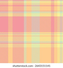 Dining room seamless plaid background, british fabric textile pattern. Oktoberfest check vector texture tartan in orange and red colors palette.