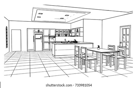 Dining Room Sketch Design 