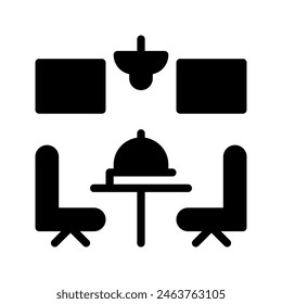 Dining room solid icon. hotel restaurant symbols icons graphic design. Vector illustration.