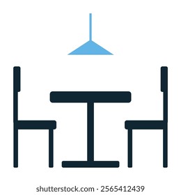 Dining Room Vector Icon, Perfect for Interior Design, Home Decor, Furniture, Real Estate, Hospitality, and Modern Dining Space