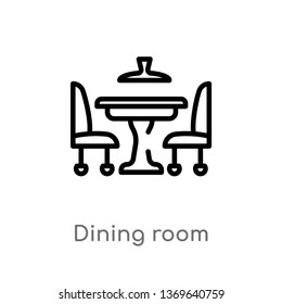 dining room vector line icon. Simple element illustration. dining room outline icon from furniture and household concept. Can be used for web and mobile