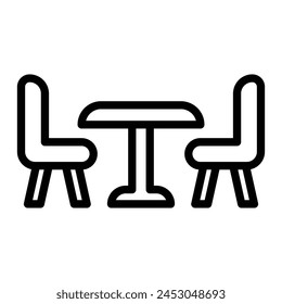 Diseño de iconos de línea de Vector de comedor