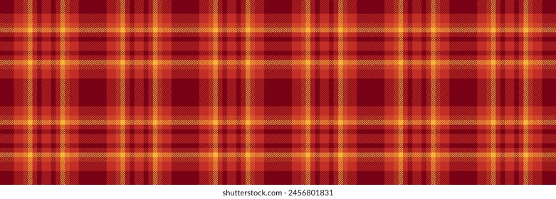 Dining room vector texture background, kitchen plaid seamless pattern. Rest check fabric tartan textile in red and orange color.