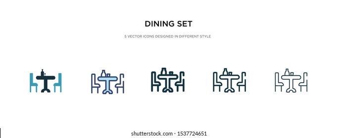 dining set icon in different style vector illustration. two colored and black dining set vector icons designed in filled, outline, line and stroke style can be used for web, mobile, ui