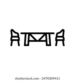 dining set outdoor furniture line icon vector. dining set outdoor furniture sign. isolated contour symbol black illustration