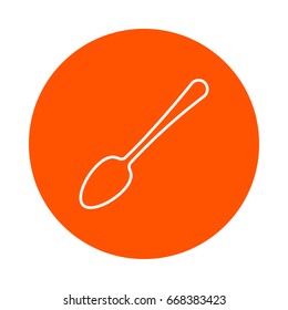 Dining spoon, vector round line icon, flat style, simple color change