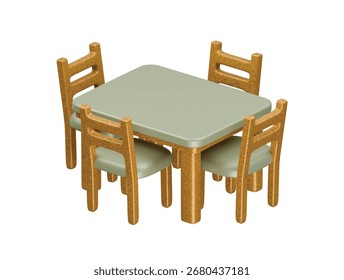 ícone da mesa de jantar renderização de ilustração 3d