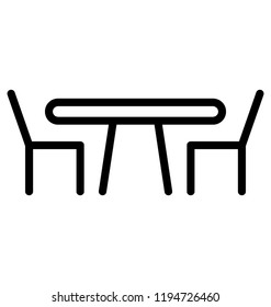 A dining table in a arranged manner with chairs 