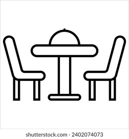 Dining Table, Basic Furniture icon in thin line style