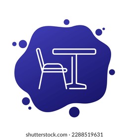 dining table and chair line vector icon