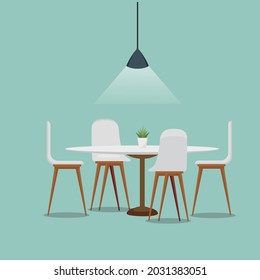 ilustración vectorial de mesa de comedor
