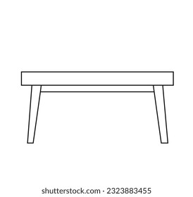 Dining table and chairs in continuous line art drawing style. Classic style dining room furniture black linear sketch isolated on white background. Vector illustration.