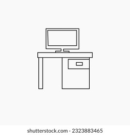 Dining table and chairs in continuous line art drawing style. Classic style dining room furniture black linear sketch isolated on white background. Vector illustration.