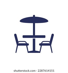 dining table and chairs, garden furniture icon