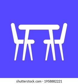dining table and chairs icon, vector