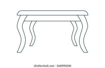 Dining table and chairs line icon. Monochrome simple Interior furniture icon templates