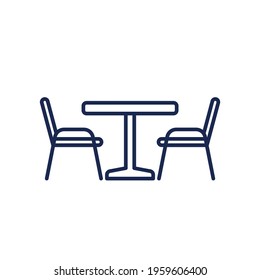 dining table and chairs line icon