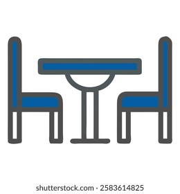 dining table and chairs line icon