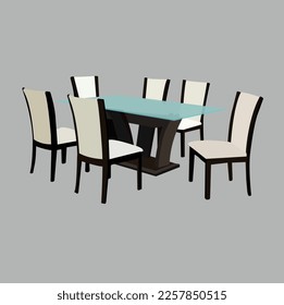 Dining table with chairs on white background.Tables furniture of wood, interior wooden desks.Tables and chairs on white background.tables on the background white.Table isolated in white background.