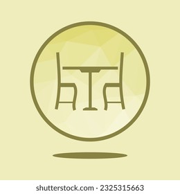 mesa de comedor y juego de sillas, vector de logotipo de icono