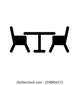 Dining table with chairs side view furniture icon color editable
