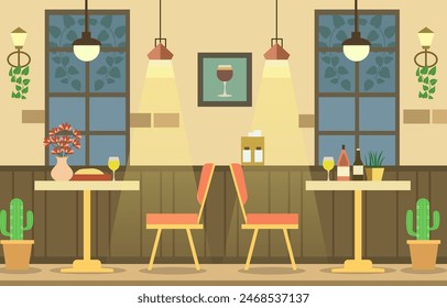 Dining Table for Customer Dinner in Cafe Restaurant with Modern Indoor Interior Design