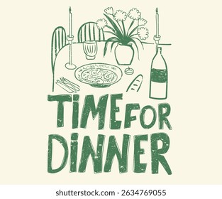 Mesa de jantar. Arte do clube do jantar para vestuário, adesivo, lote, fundo, cartaz e outros.