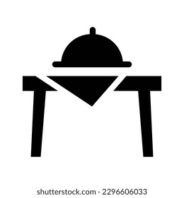 dining table glyph icon illustration vector graphic