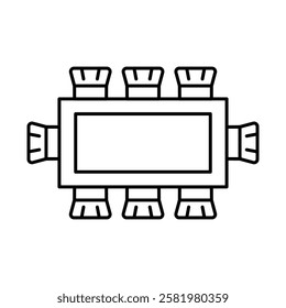 Dining table icon Black and white logo