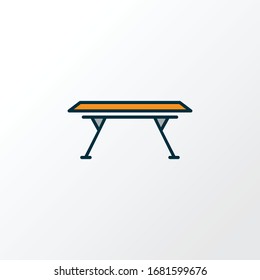 Dining table icon colored line symbol. Premium quality isolated restaurant element in trendy style.