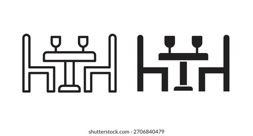 Diseño de símbolo de contorno de concepto de icono de mesa de comedor. Ilustración de elemento simple.