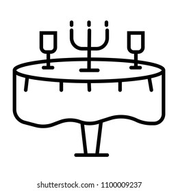 Dining table icon, eating sign and symbol vector
