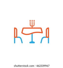 Dining table icon, eating sign and symbol vector