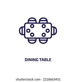 dining table icon from furniture  household collection. Thin linear dining table, kitchen, table outline icon isolated on white background. Line vector dining table sign, symbol for web and mobile