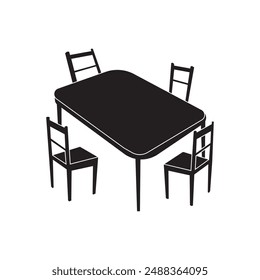 Dining table icon illustration design