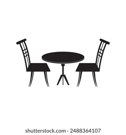 Dining table icon illustration design
