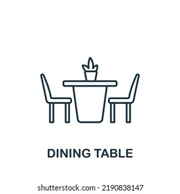 Dining Table icon. Line simple Interior Furniture icon for templates, web design and infographics