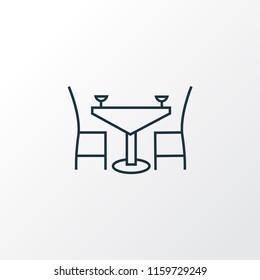 Dining Table Icon Line Symbol. Premium Quality Isolated Restaurant Element In Trendy Style.