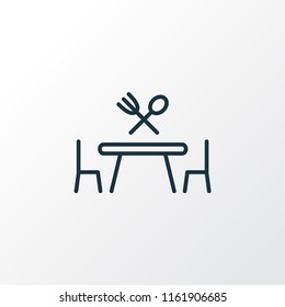 Dining table icon line symbol. Premium quality isolated interior element in trendy style.