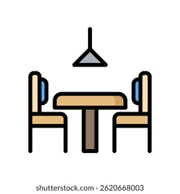 Esstisch Symbol Lineare Farbe Vektorgrafik