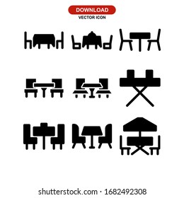icono de mesa de comedor o logotipo símbolo de signo aislado ilustración vectorial - Colección de iconos vectoriales de estilo negro de alta calidad
