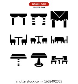 dining table icon or logo isolated sign symbol vector illustration - Collection of high quality black style vector icons
