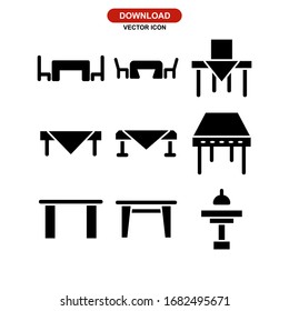 dining table icon or logo isolated sign symbol vector illustration - Collection of high quality black style vector icons
