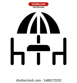 icono de mesa de comedor o logotipo símbolo de signo aislado ilustración vectorial - iconos vectoriales de estilo negro de alta calidad
