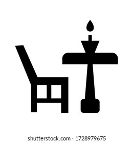 dining table icon or logo isolated sign symbol vector illustration - high quality black style vector icons
