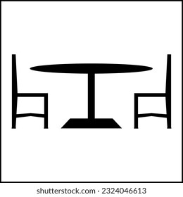 icono de mesa de comedor o logotipo símbolo de signo aislado ilustración vectorial - iconos vectoriales de estilo negro de alta calidad
