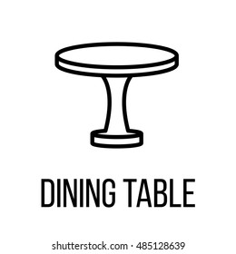 Dining table icon or logo in modern line style. High quality black outline pictogram for web site design and mobile apps. Vector illustration on a white background.